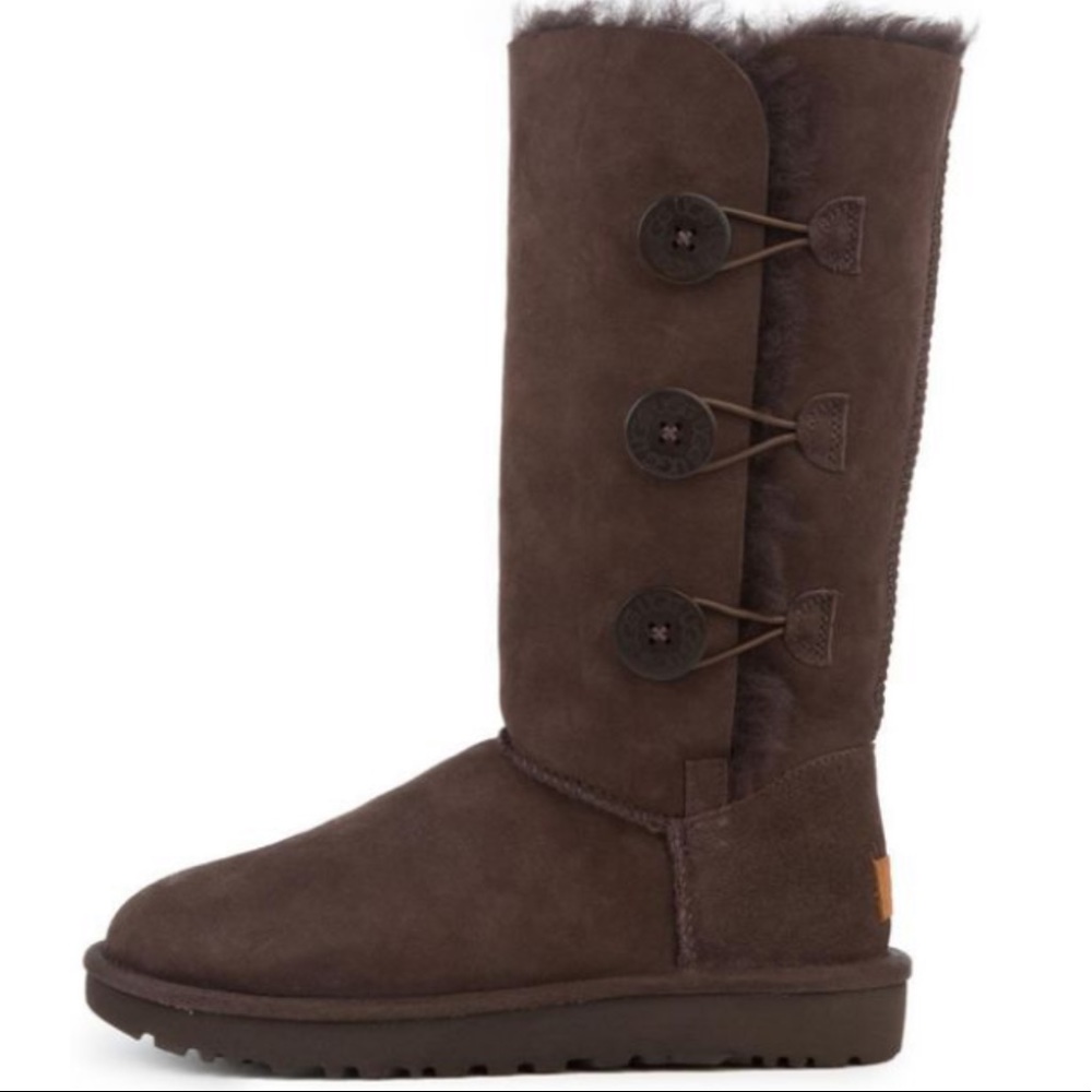 UGG Bailey Button Triplet Chocolate Boots